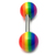Acrylic Rainbow Micro Barbell 1.2mm 1.2mm Gauge, 10mm Length / 3mm balls - alternative image