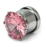 Steel Bling Screw Tunnel 4mm, Light Pink