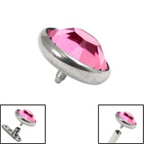 Titanium Jewelled Disk for Internal Thread shafts in 1.6mm (1.2mm). Also fits Dermal Anchor 3mm, Pink