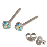 Silver Crystal Studs ST11 - ST12 - ST13 - Claw Set Aqua AB / ST13. Claw set. 2.5mm jewel