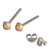 Silver Crystal Studs ST11 - ST12 - ST13 - Claw Set Rose AB / ST13. Claw set. 2.5mm jewel