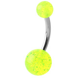 Acrylic Glitter Belly Bars 6mm, Green