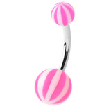 Acrylic Beach Belly Bars 1.6mm, 8mm, Pink