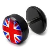 Acrylic Logo Fake Plug 1.2mm, 5mm, 8mm, Union Jack Logo
