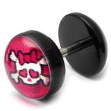 Acrylic Logo Fake Plug 1.2mm, 5mm, 8mm, Moggy Pink Logo
