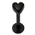 Black Steel Labret with Black Steel Heart - SKU 16340