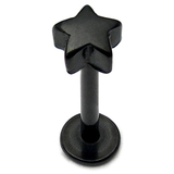 Black Steel Labret with Black Steel Star - SKU 16343