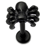 Black Steel Labret with Black Steel Spider - SKU 16347