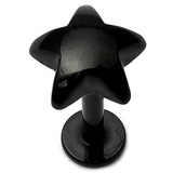 Black Steel Labret with Black Steel Star Star, 1.6mm, 10mm
