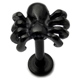 Black Steel Labret with Black Steel Spider Spider, 1.6mm, 6mm