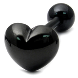 Black Steel Barbell with Black Steel Heart 1.6mm 1.6mm, 14mm