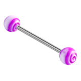 Acrylic Lollipop Barbell 14mm, 6mm, Purple (most popular length)