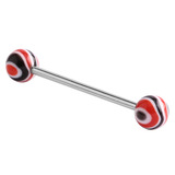 Acrylic Wave Barbell 1.6x10mm / 5 / Red-Black