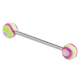 Acrylic Wave Barbell 1.6x12mm / 5 / Purple-Green