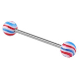 Acrylic Wave Barbell 1.6x12mm / 5 / Red-Blue
