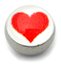 Steel Logo Balls - Pictures 1.6mm, 6mm, Red Heart (on White)