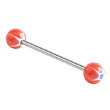 Acrylic Glitter Star Barbell 1.6mm 10mm / 6mm / Red (one bar only)