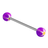 Acrylic Glitter Star Barbell 1.6mm 12mm / 6mm / Purple (one bar only)
