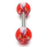 Acrylic Electric Barbell 1.6x14mm (most popular) / 6 / Red