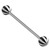 Acrylic Beach Barbell 1.6mm 16mm / 5mm / Black (one bar only) - alternative image