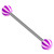 Acrylic Beach Barbell 1.6mm 16mm / 6mm / Purple (one bar only) - alternative image