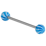 Acrylic Twister Barbell 1.6mm 10mm / 5mm / Blue (one bar only)