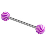Acrylic Twister Barbell 1.6mm 12mm / 5mm / Purple (one bar only)