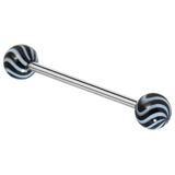 Acrylic Twister Barbell 1.6mm 16mm / 5mm / Black (one bar only)