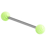 Acrylic Twister Barbell 1.6mm 16mm / 5mm / Green (one bar only)