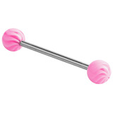 Acrylic Twister Barbell 1.6mm 16mm / 5mm / Pink (one bar only)