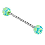 Acrylic Spider Web Barbell 1.6mm 10mm / 5mm / Blue-Green (one bar only)