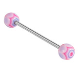 Acrylic Spider Web Barbell 1.6mm 10mm / 5mm / Pink-Blue (one bar only)