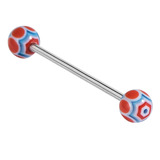 Acrylic Spider Web Barbell 1.6mm 12mm / 5mm / Blue-Red (one bar only)