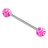 Acrylic Spider Web Barbell 1.6mm 12mm / 5mm / Purple-Pink (one bar only)