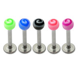 Acrylic Lollipop Labrets 1.2mm 1.2mm x 10mm / Mixed pack of 5 as shown