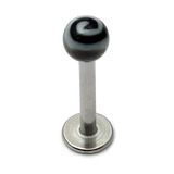 Acrylic Lollipop Labrets 1.2mm 1.2mm x 10mm / Black