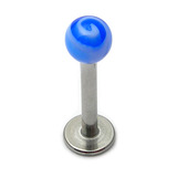 Acrylic Lollipop Labrets 1.2mm 1.2mm x 10mm / Blue
