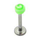 Acrylic Lollipop Labrets 1.2mm 1.2mm x 10mm / Green