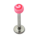 Acrylic Lollipop Labrets 1.2mm 1.2mm x 10mm / Pink