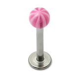 Acrylic Twister Labrets 1.2mm 1.2mm, 6mm, 3mm, Pink / Pink