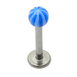 Acrylic Twister Labrets 1.2mm 1.2mm, 12mm, 3mm, Blue / Blue