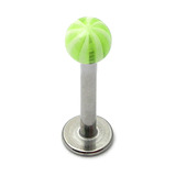 Acrylic Twister Labrets 1.2mm 1.2mm, 12mm, 3mm, Green / Green