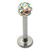 Smooth Glitzy Ball Labrets 1.6mm gauge 5mm Ball 1.6mm, 6mm, 5mm ball, Crystal AB (Rainbow) - alternative image