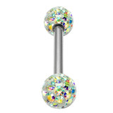 Smooth Glitzy Ball Barbell Double Ended with 5mm balls - SKU 18120