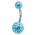 Belly Bar - Steel with Smooth Glitzy Ball (8mm and 5mm balls) - SKU 18135