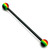 Black Steel Pick and Mix Industrial Scaffold Barbells 1.6mm, 34mm, 5mm, Acrylic Rasta Balls - alternative image