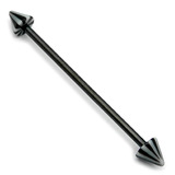 Black Steel Pick and Mix Industrial Scaffold Barbells 1.6mm, 34mm, 5mm, Black Acrylic Beach Cones