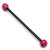 Black Steel Pick and Mix Industrial Scaffold Barbells 1.6mm, 34mm, 5mm, Pink Smooth Glitzy Balls - alternative image