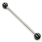 Steel Pick and Mix Industrial Scaffold Barbells - Acrylic Balls 1.6mm, 38mm, 5mm, Black Beach Ball