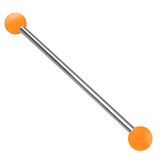 Steel Pick and Mix Industrial Scaffold Barbells - Acrylic Balls 1.6mm, 36mm, 5mm, Orange Neon Ball